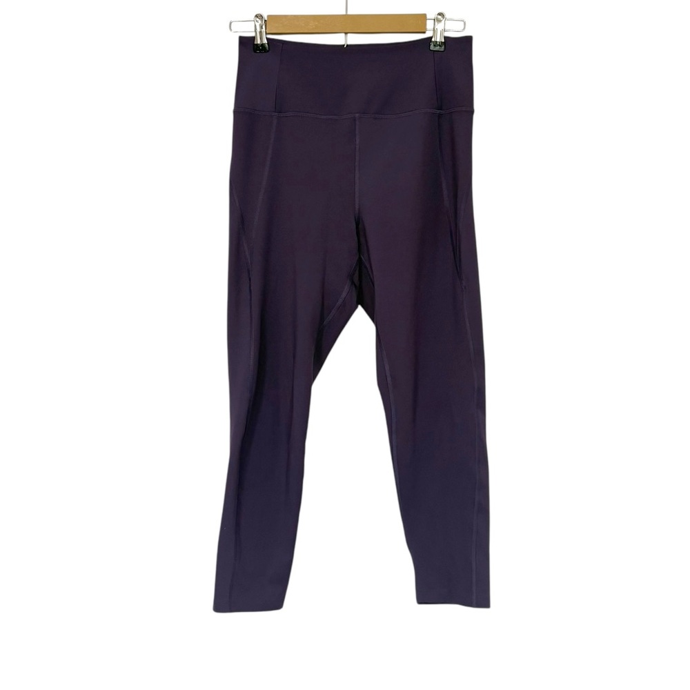 Girlfriend Collective Dark Purple Cropped Leggings Size Large Athletic Yoga Gym